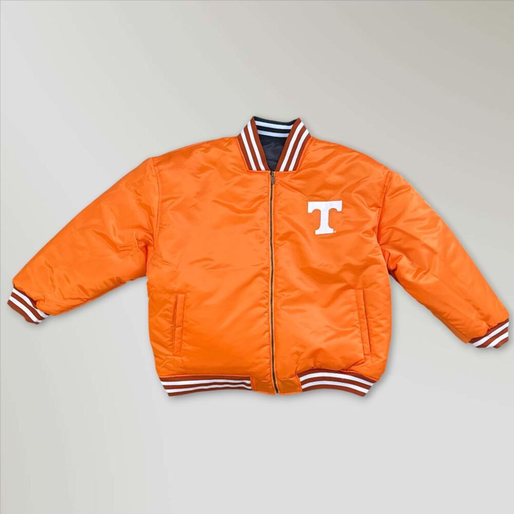 NWT Tennessee Volunteers Reversible Satin Full-Zip Jacket Orange/Gray Size 4XL